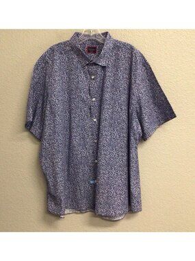 UNTUCKit Men's 3XL Short Sleeve Button Up Blue Floral Shirt Size XXXL